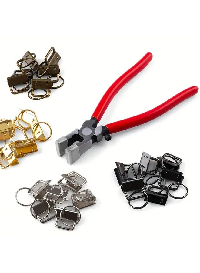 Key Fob Hardware Set With Pliers For Secure Installation 4 Color 25mm Glass Running Pliers - Image 1